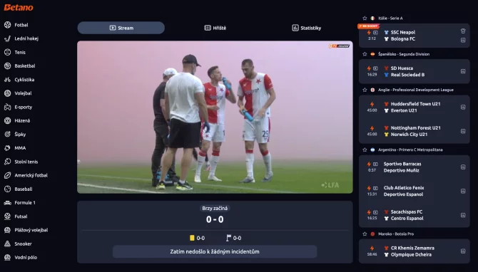 Přenos Hradec Králové vs. Slavia Praha na Betano TV