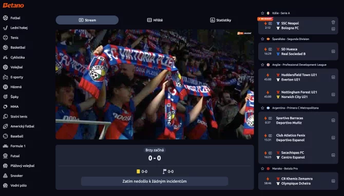 Přímý přenos Sparta vs. Plzeň na Betano TV