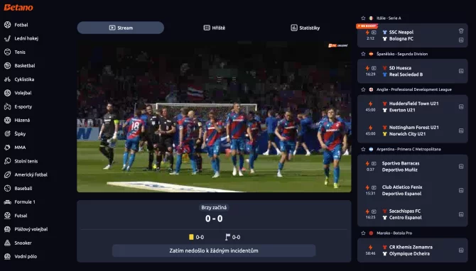 Viktoria Plzeň vs. Jablonec živě na Betano TV
